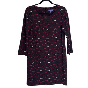 Vivienne Tam Black Fox Shift 3/4 Sleeve Dress Black Size 6